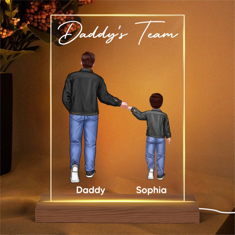 Daddy‘s Team Personalized Rectangle Acrylic LED Night Light