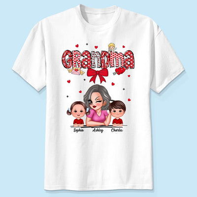 Grandma And Grandkids  Personalized Shirt,  Gift For Grandma