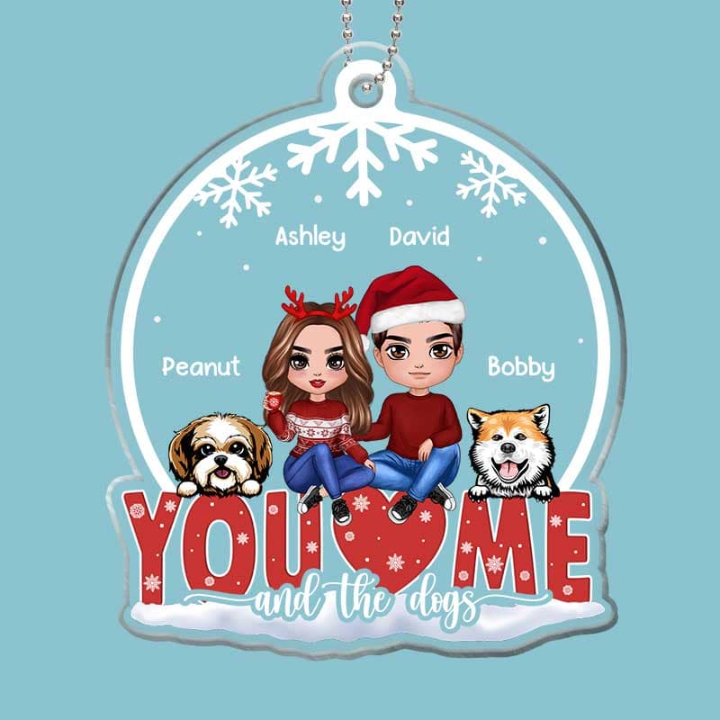 Couple Dogs We Got This Snow Globe Christmas Personalized Acrylic Ornament