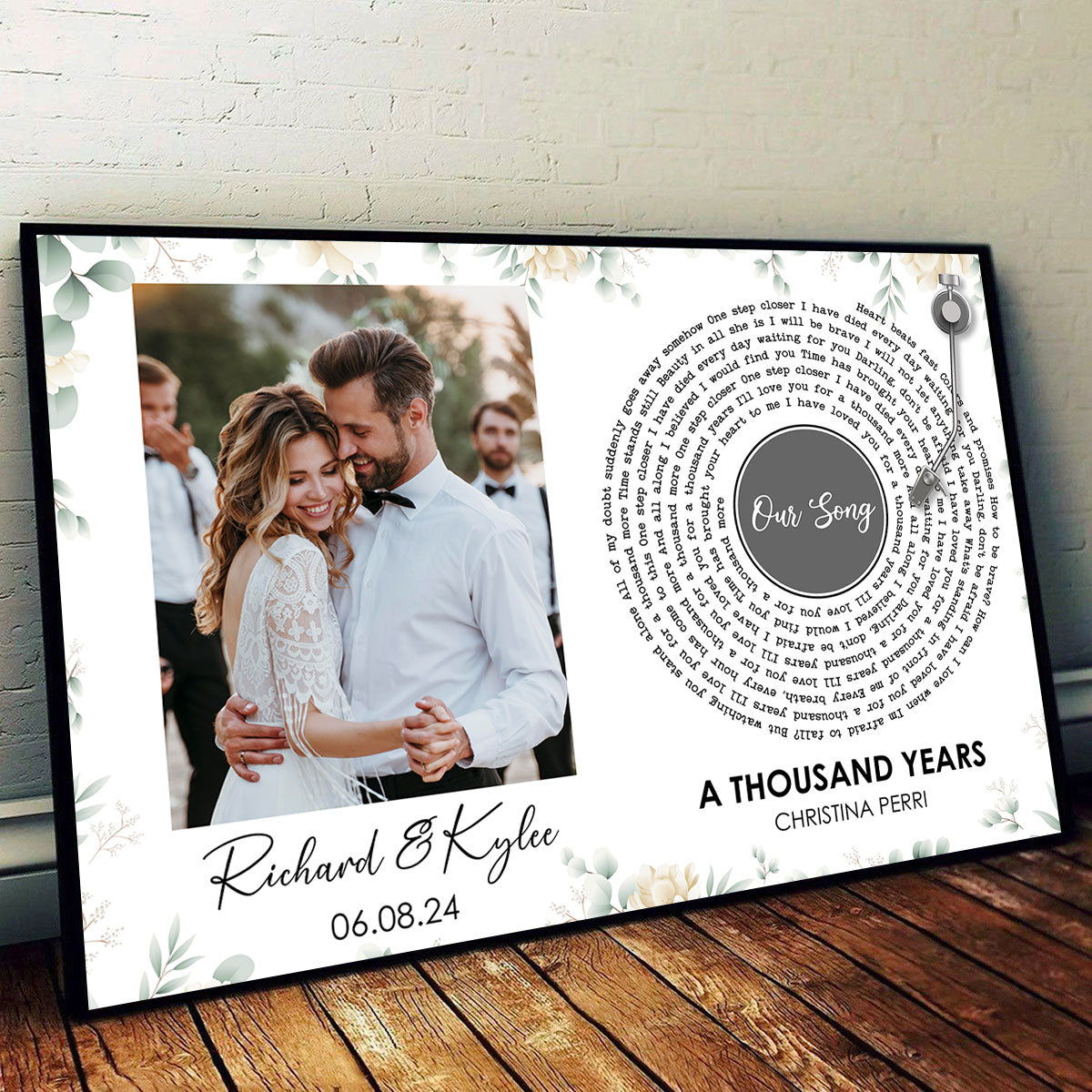 Bride & Groom First Dance Wedding Song Lyrics Custom Photo Wedding Gift, Anniversary Gift Personalized Poster