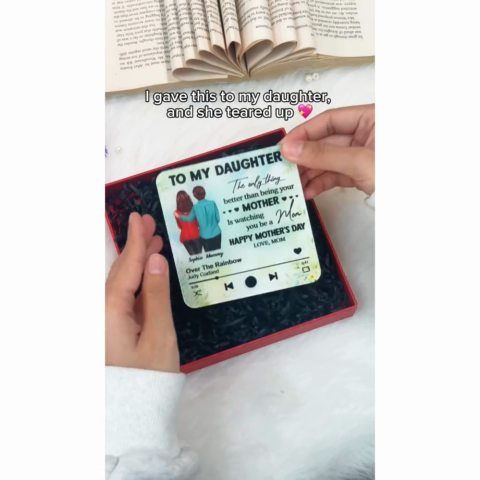 To My Daughter From Mom Personalized Music Fridge Magnet, Heartfelt 2025 Gift For Daughter