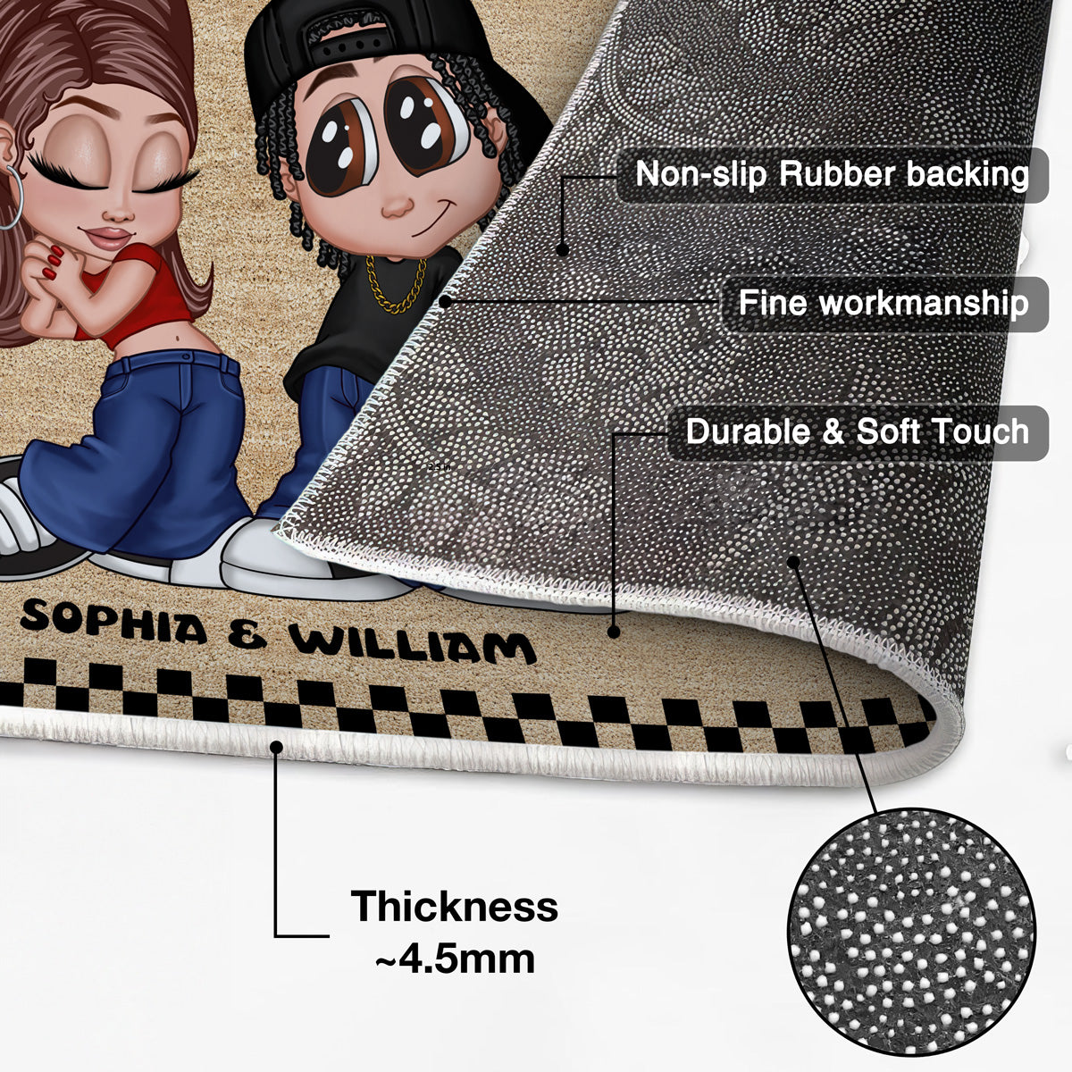 Gift For Couple Home Sweet Home Y2K Style Housewarming Personalized Doormat