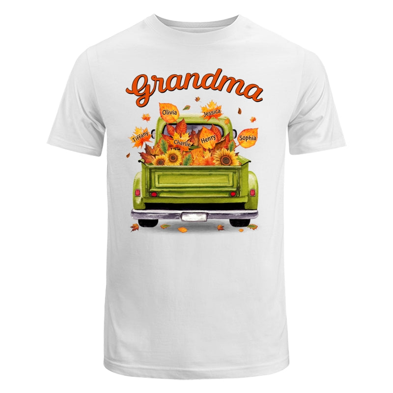 Grandma Mom Truck Leaves Fall Season Personalized Shirt