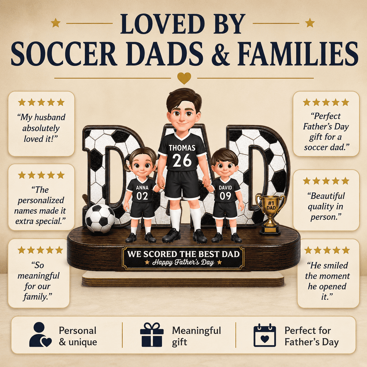 Soccer Dad Legend We Scored The Best Dad - Personalized 2-Layered Wooden Plaque -  Gift For Dad, Husband, Soccer Lovers