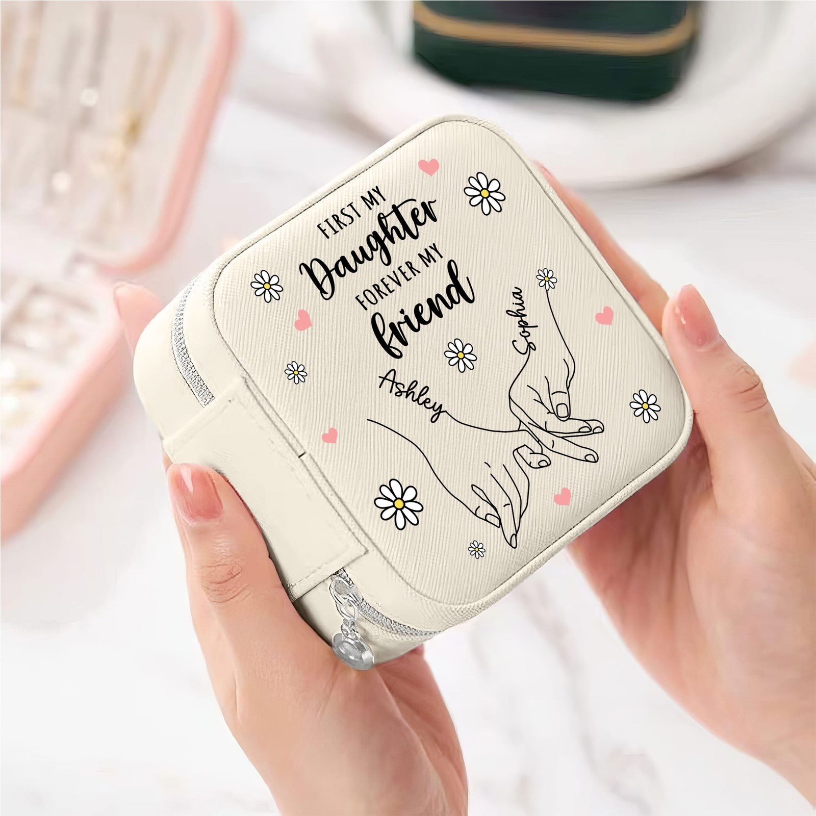 First My Daughter Forever My Friend Personalized Jewelry Box, Gift For Daughter, Mom