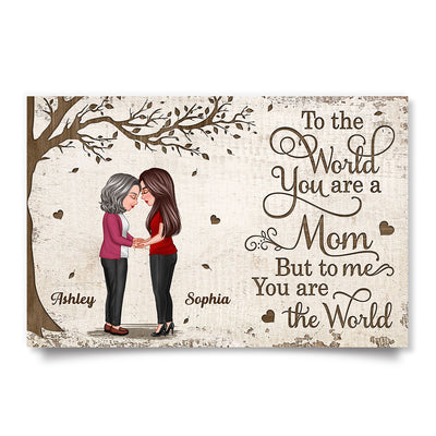 Mother Daughter Holding Hands Under Tree Personalized Poster, Gift For Mom