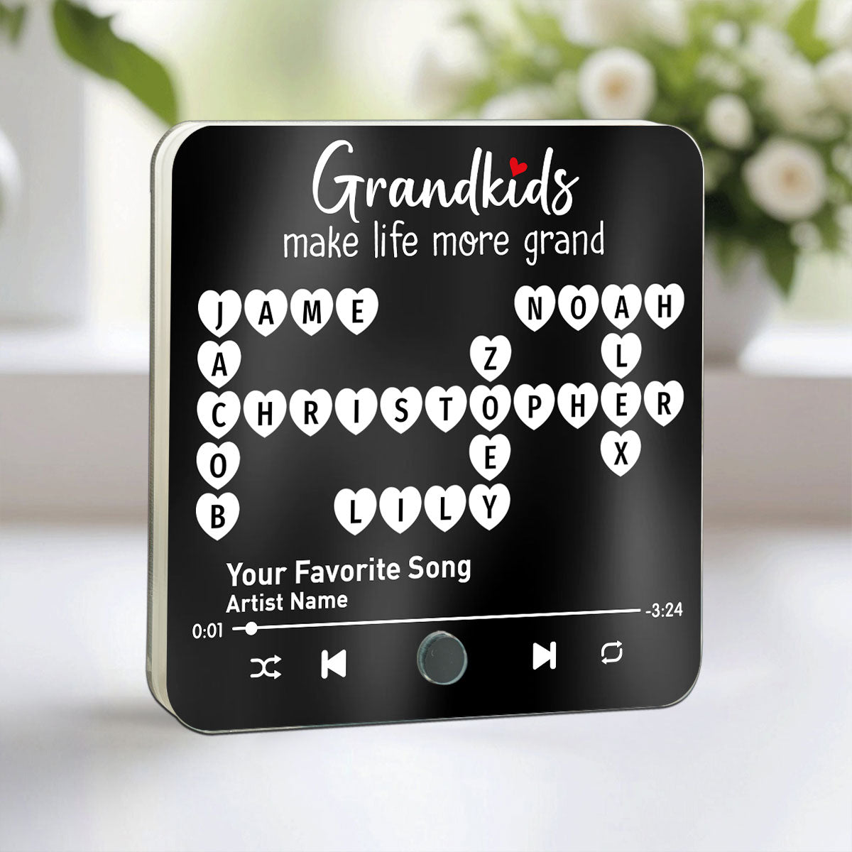 The Greatest Gift You Ever Know Crossword Puzzle Art Gift For Grandma Personalized Music Fridge Magnet