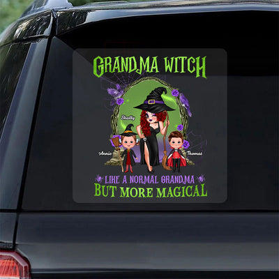 Purple And Green Pretty Grandma Halloween Personalized Decal, Halloween Decor