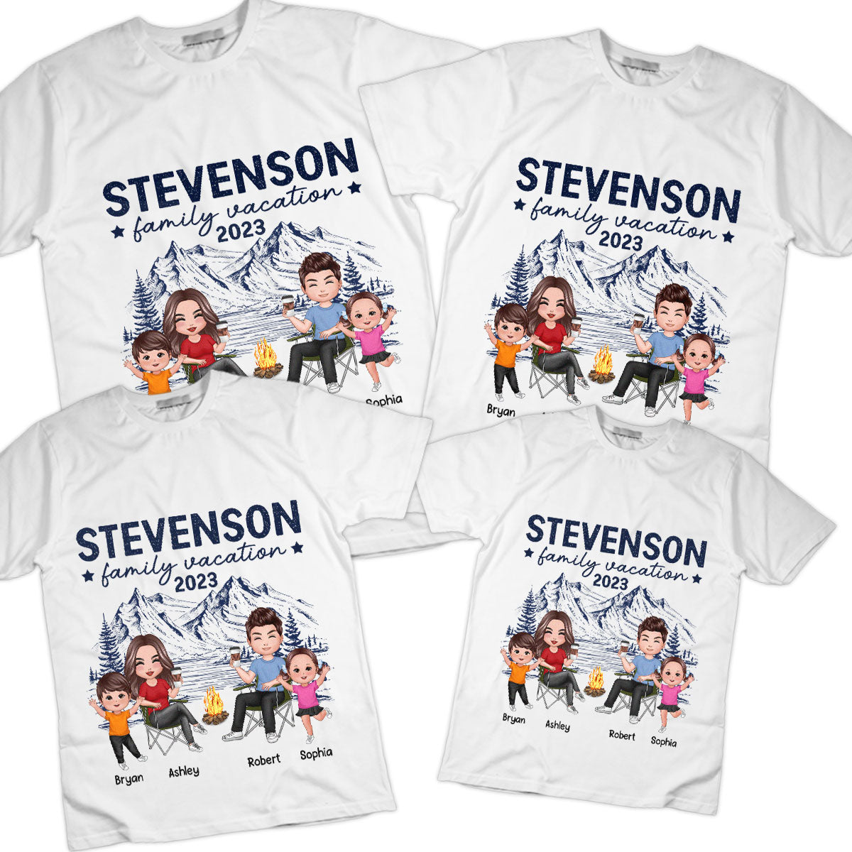 Family Vacation Camping Trip Doll Family Personalized Shirt