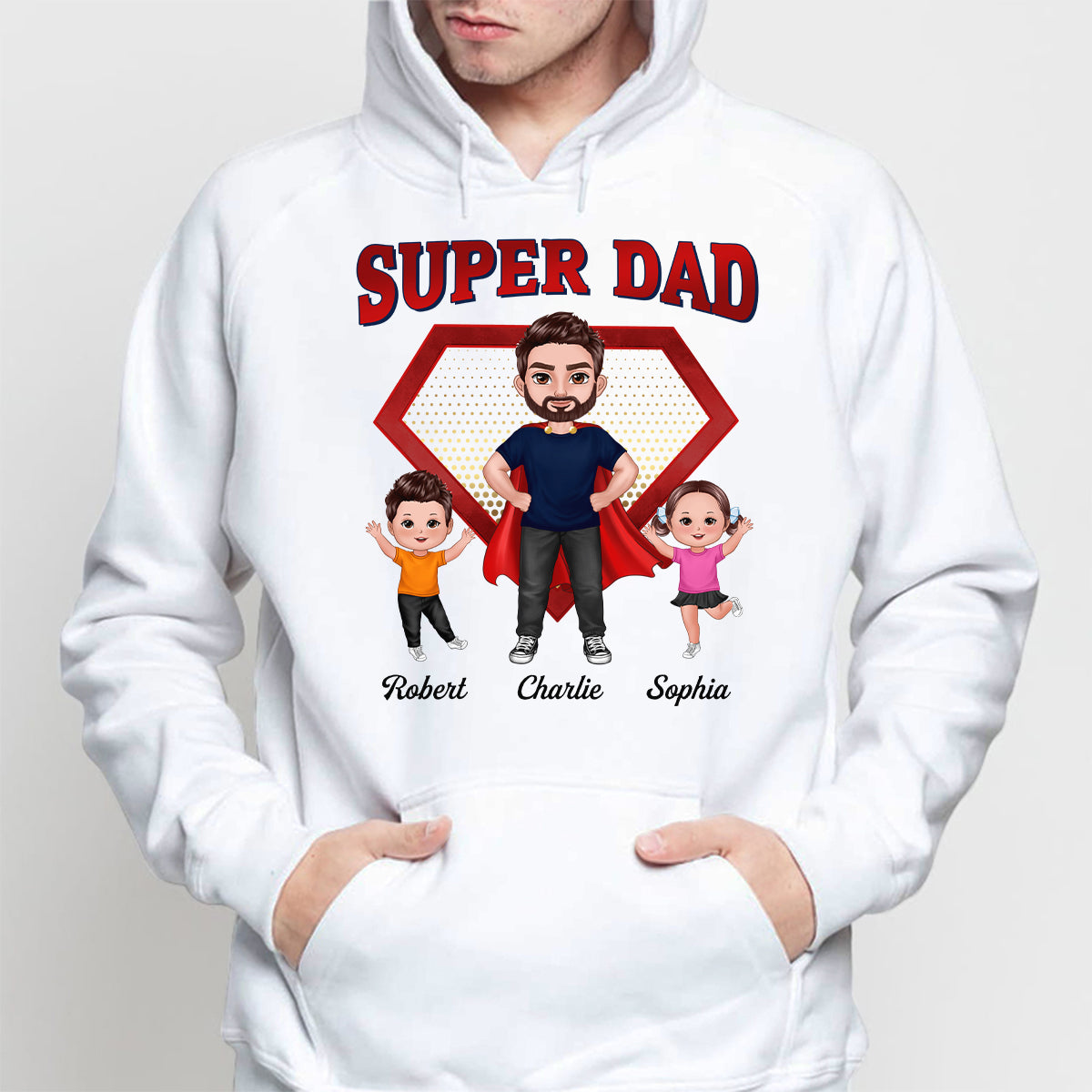 Super Dad Doll Man & Kids Personalized Shirt
