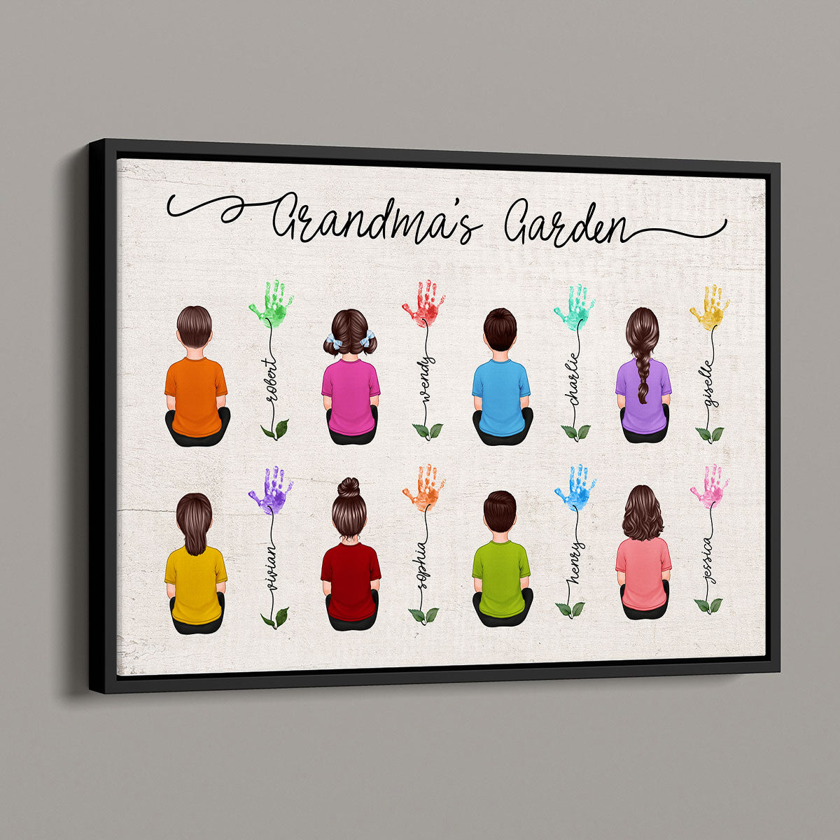 Grandma's Garden, Where Love Blossoms, DIY Handprint, Gift For Grandma, Personalized Poster