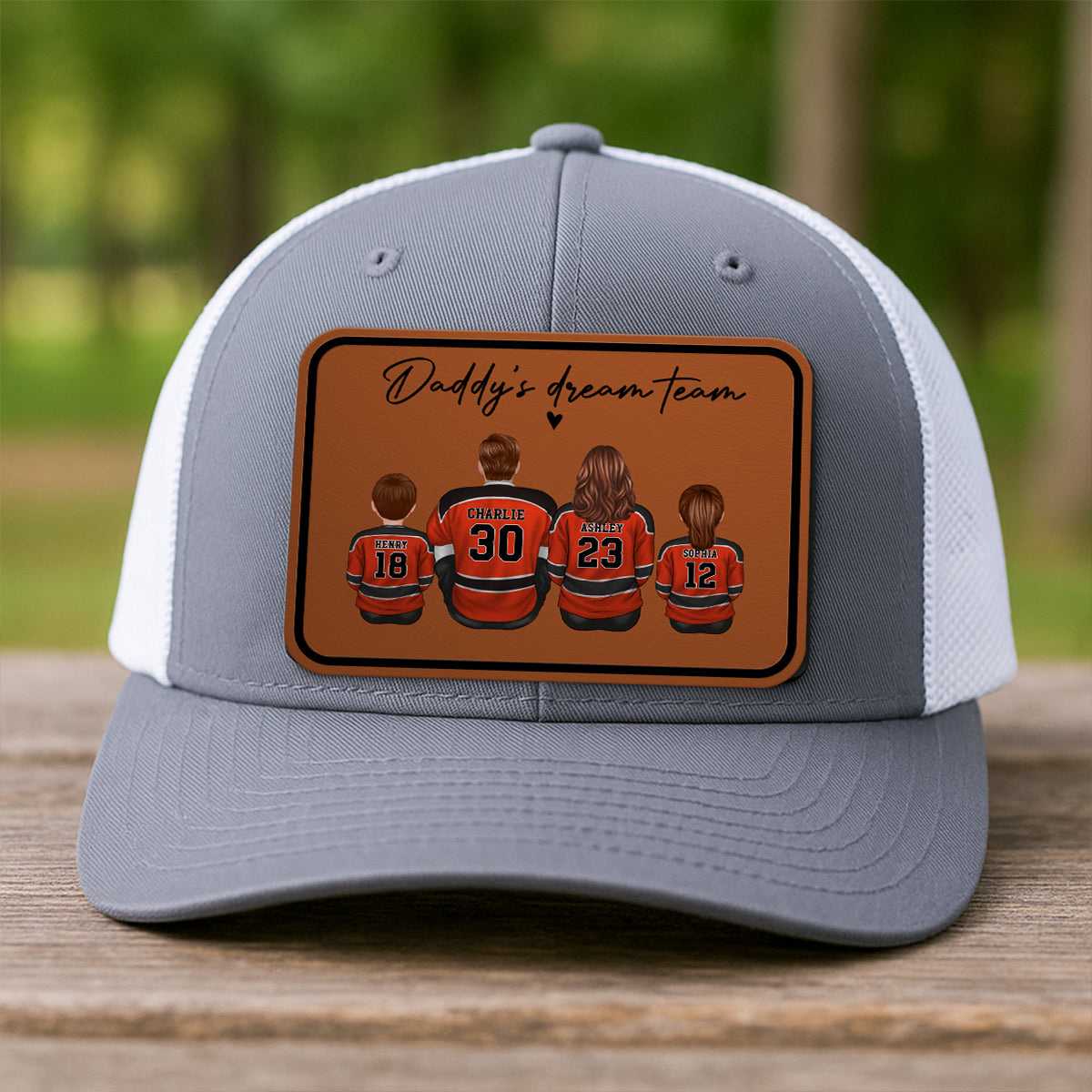 Hockey Daddy's Dream Team Personalized Trucker Hat, Father's Day Snapback, Gift for Hockey Dads