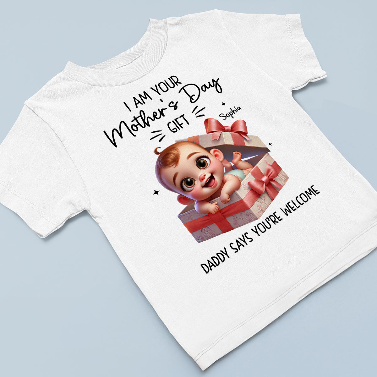 I'm Your Father's Day Gift Cute Baby In Gift Box Personalized Baby Onesie, Baby Shirt