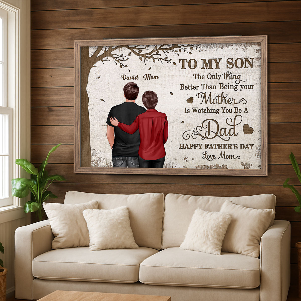Under Tree To My Son From Mom Personalized Poster| Heartfelt Father's Day For Son
