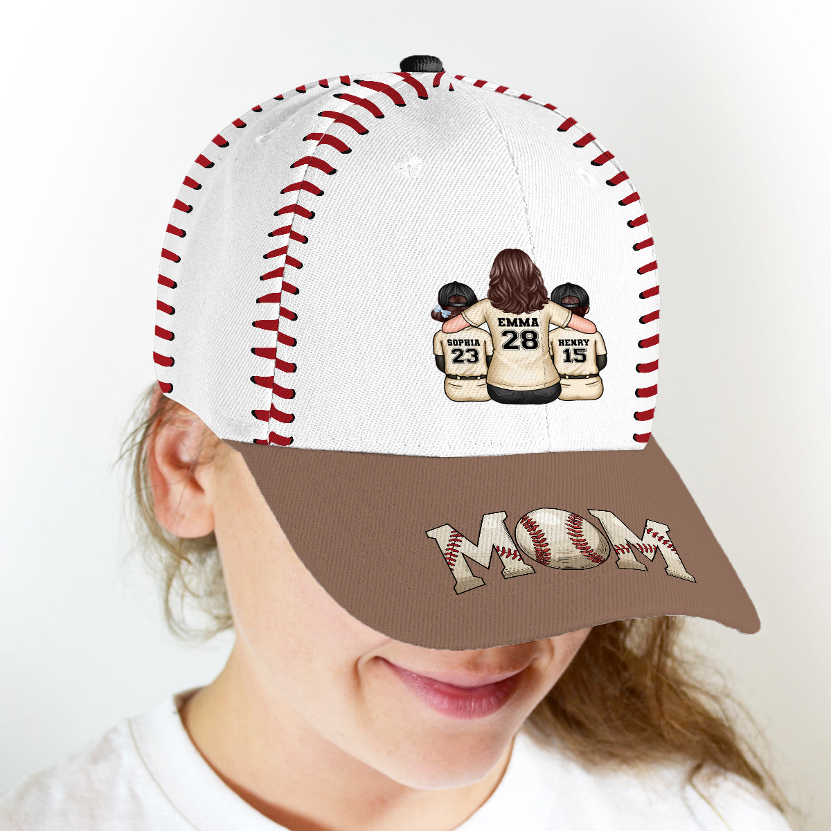 Baseball, Softball Mom And Kids Personalized Cap, Gift