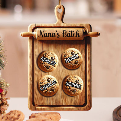 3D Effect Grandma's Batch Cookies Cutting Board Christmas Personalized Acrylic Ornament