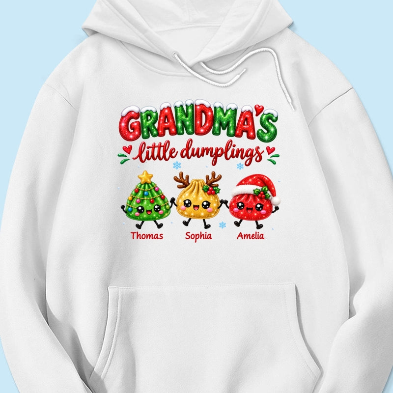 Grandma's Little Dumplings - Personalized Shirt - Trendy Christmas Tee for Grandmas, Gift for Mom, Grandma