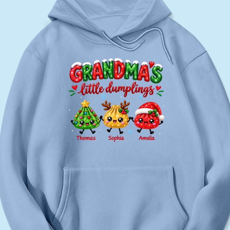 Grandma's Little Dumplings - Personalized Shirt - Trendy Christmas Tee for Grandmas, Gift for Mom, Grandma