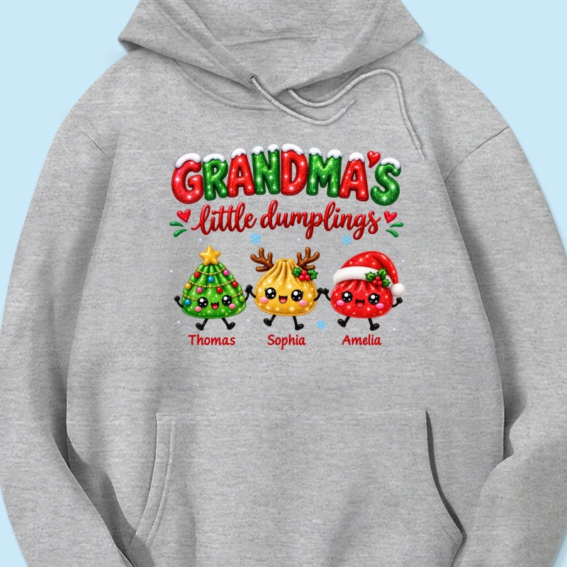 Grandma's Little Dumplings - Personalized Shirt - Trendy Christmas Tee for Grandmas, Gift for Mom, Grandma