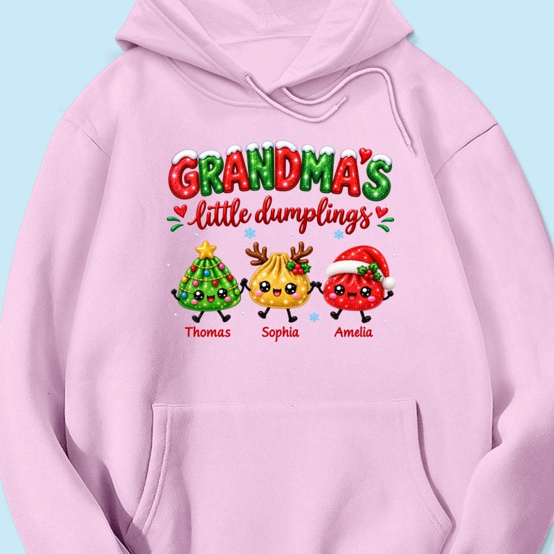 Grandma's Little Dumplings - Personalized Shirt - Trendy Christmas Tee for Grandmas, Gift for Mom, Grandma