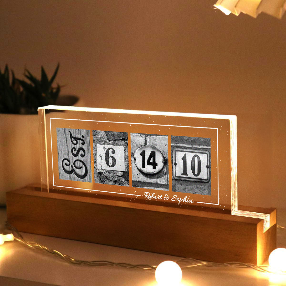 Wedding Date, Engagement Dad, Anniversary Date Personalized Acrylic Block LED Night Light, Gift for the Couple, Wedding Gift Sign, Anniversary Gift, Valentines Gift, Gift for Him, for Her
