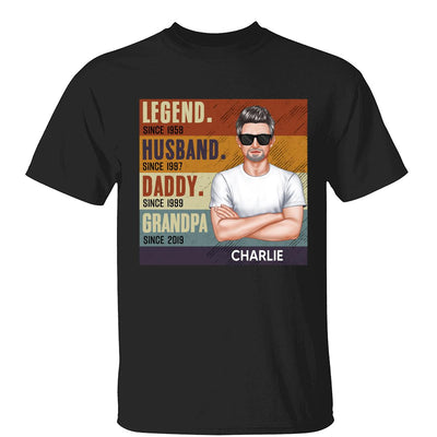 Dad Grandpa Crossed Arm Legend Retro Personalized Shirt