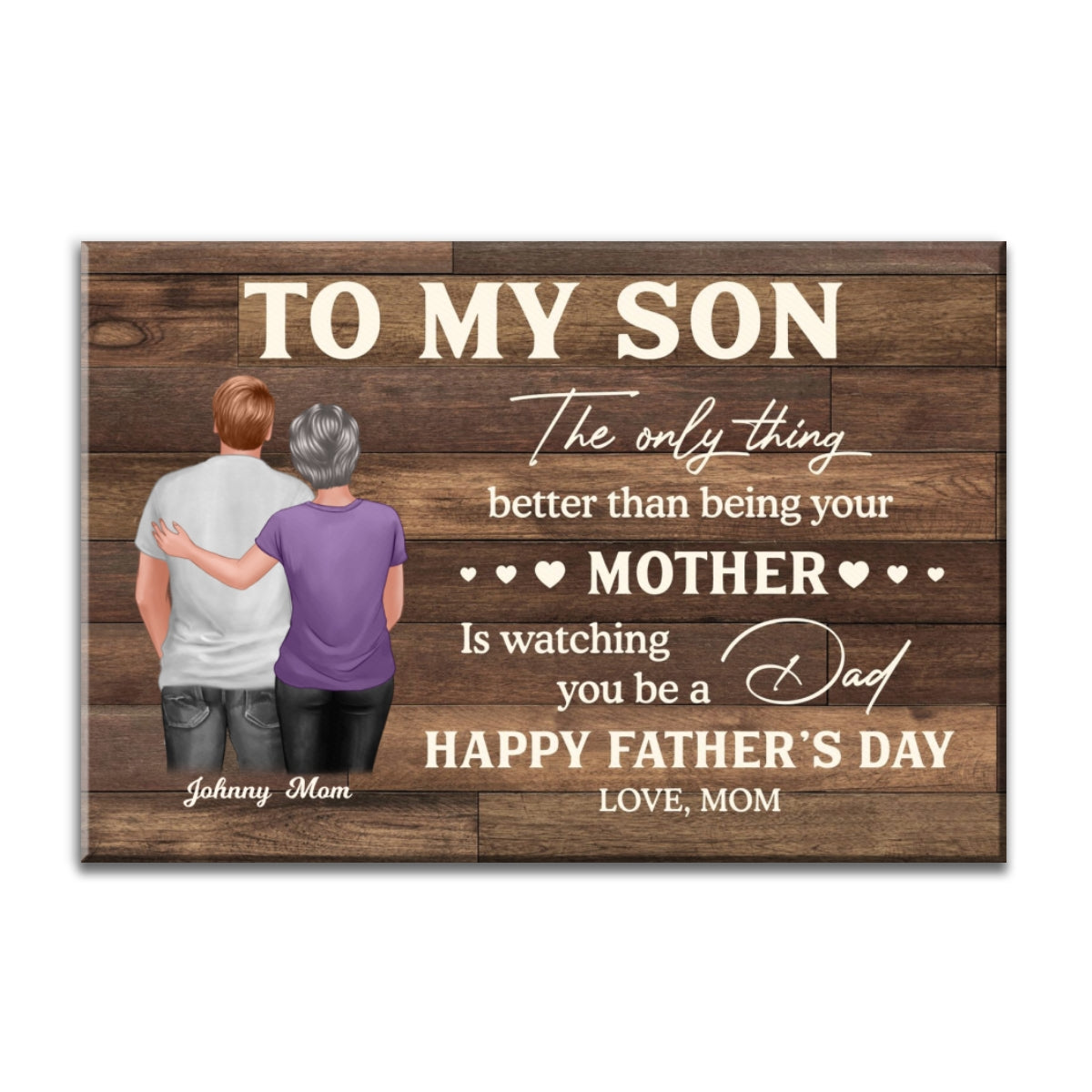 To My Son From Mom Happy Father's Day Personalized Canvas Prints