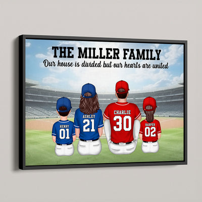 Home Sweet Rivalry House Divided Hearts United Baseball Family Decor Personalized Poster