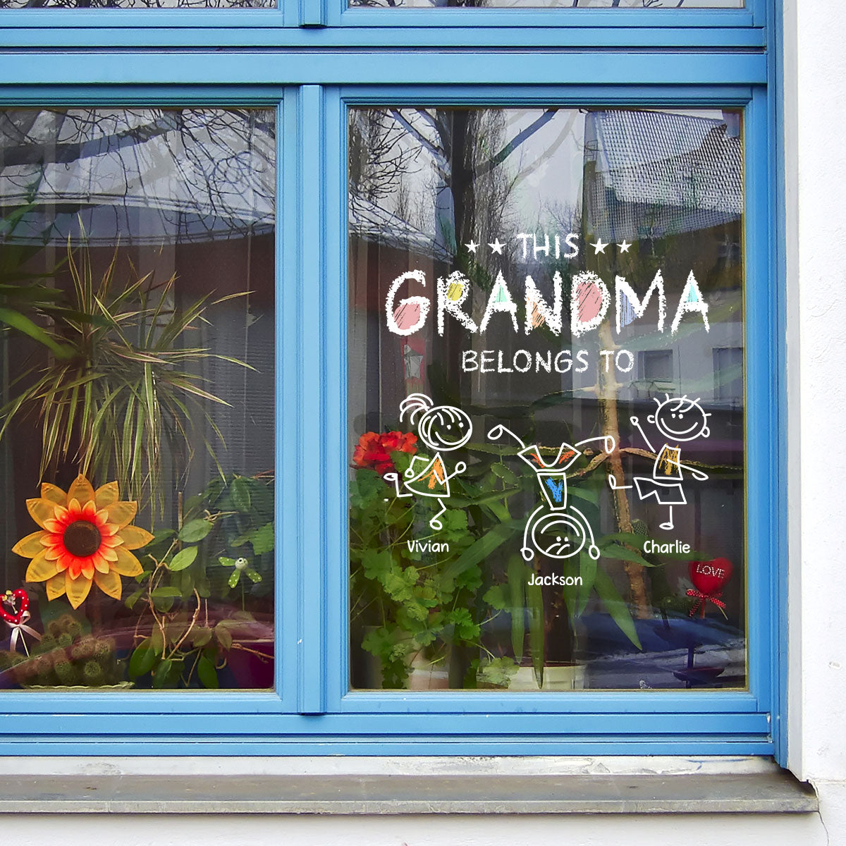 This Grandma Belongs To Crayon Kids Decor On Car Fridge Window Personalized Decal