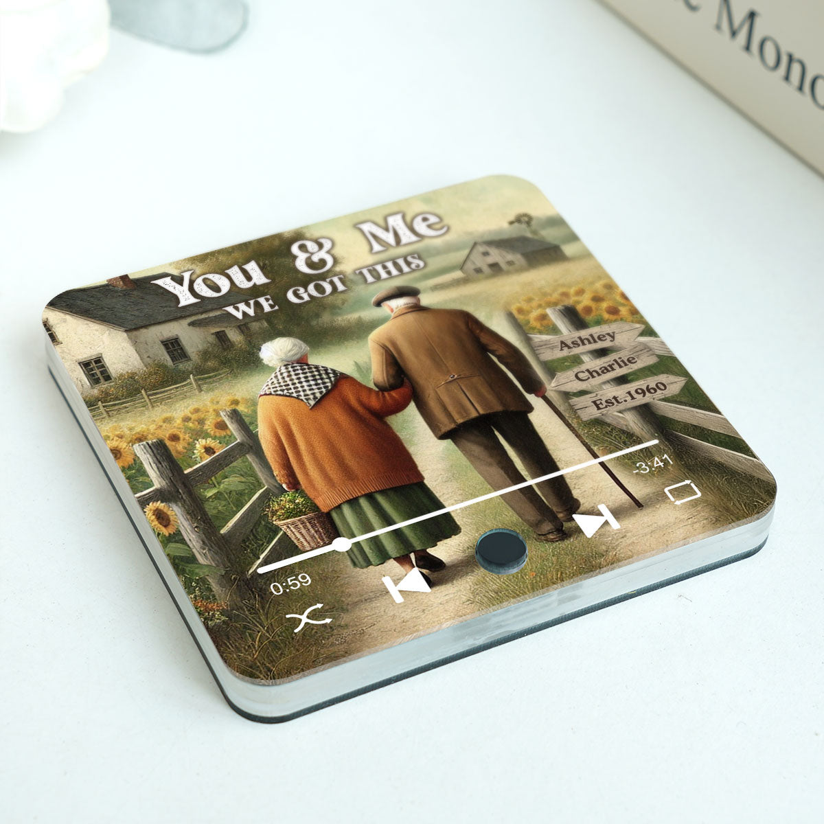 Eternal Love Couple Growing Old Together Personalized Bluetooth Music Fridge Magnet, Heartfelt 2025  Gift For Couple, For Him, For Her, Boyfriend, Girlfriend, Husband, Wife