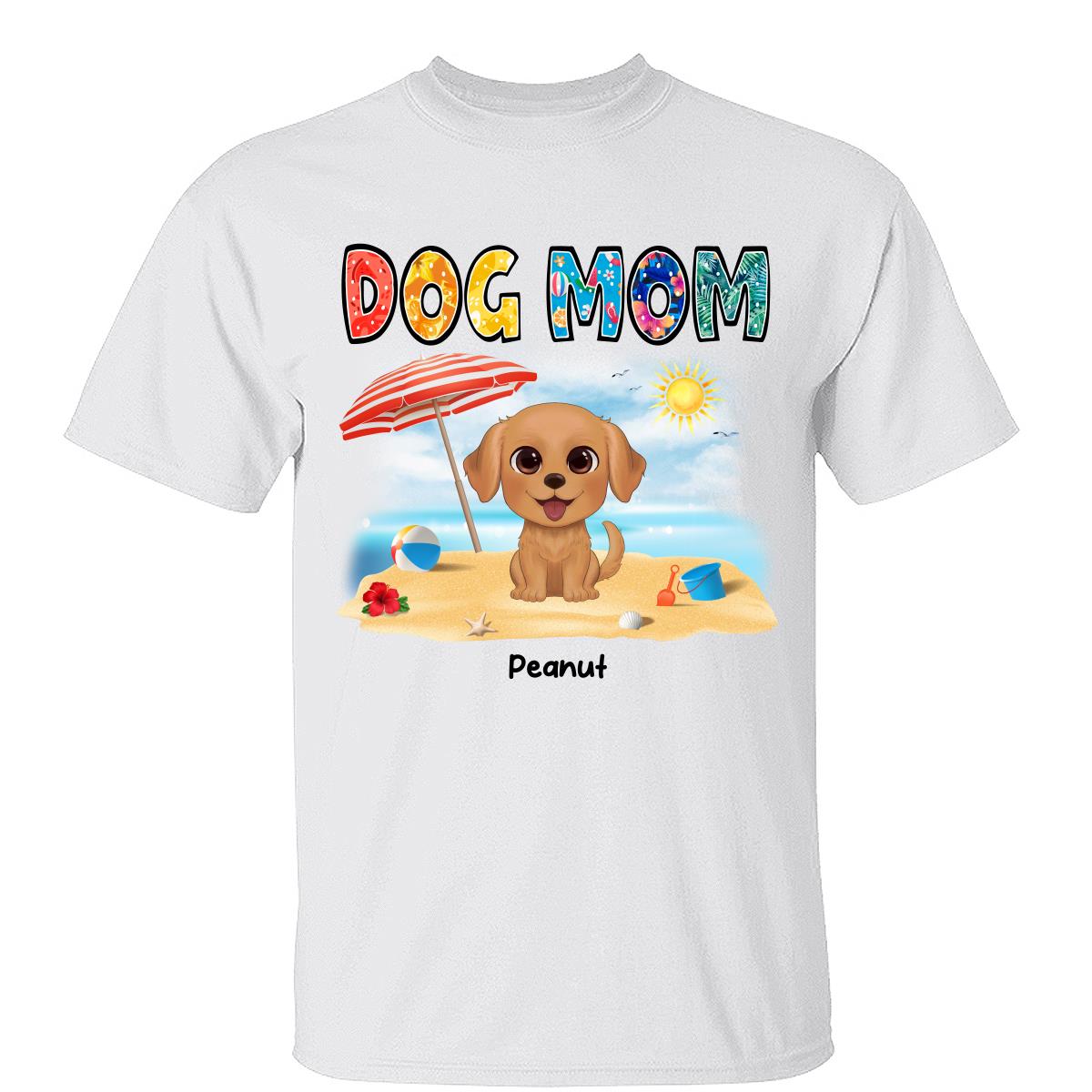 Summer Pattern Dog Mom Watercolor Cute Dogs Personalized Tank Top Shirt