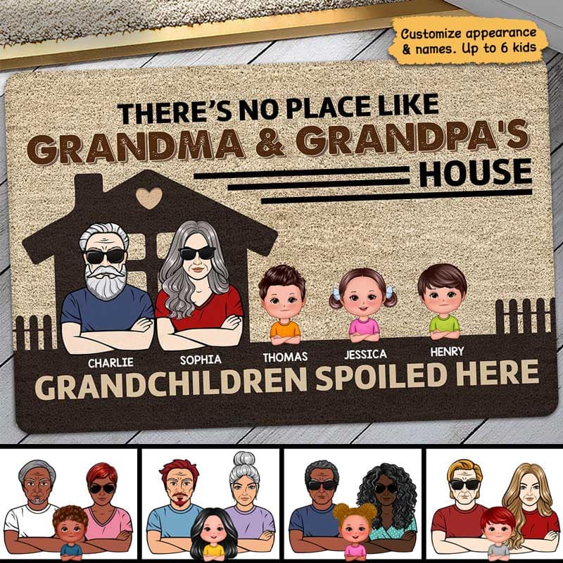 No Place Like Grandparents‘ House Doll Kids Personalized Doormat