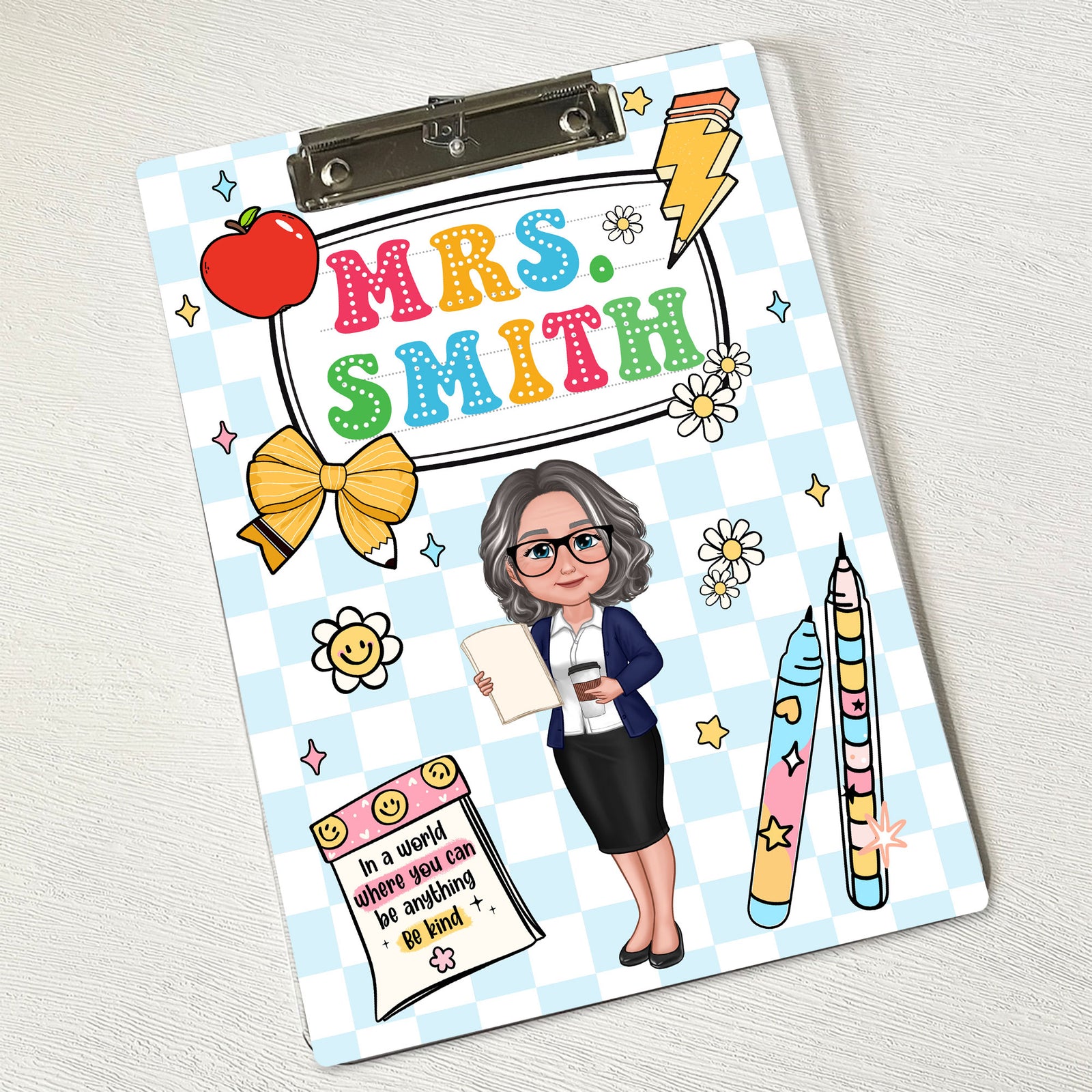 Custom Teacher Clipboard With Name, Personalized Teacher Gifts, Back To School Gift, Thank You Gift for Teacher, Teacher Appreciation Gift