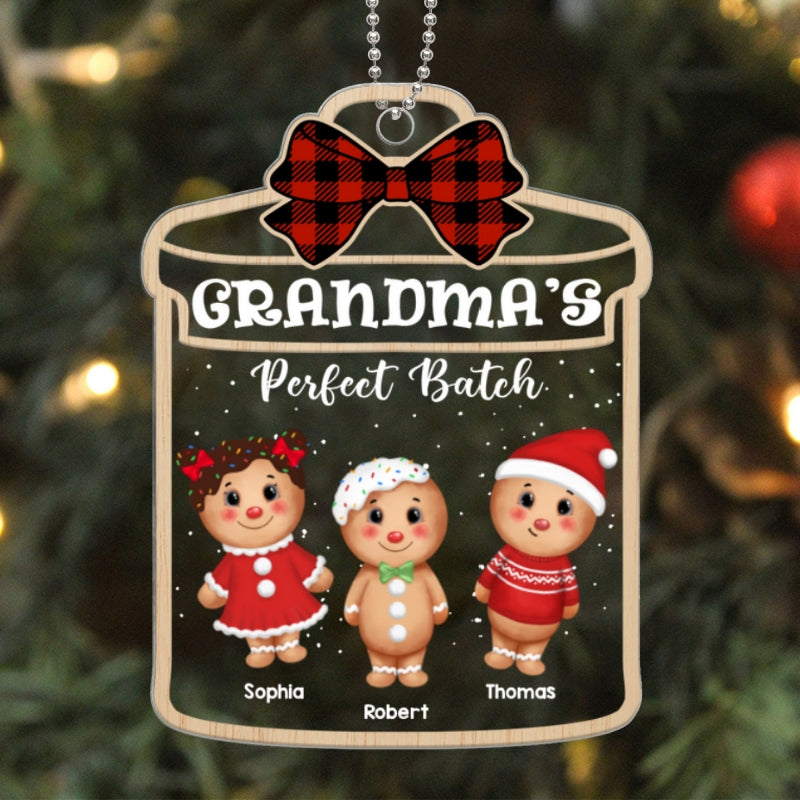 Grandma Mom Perfect Batch Gingerbread Christmas Gift Personalized Acrylic Ornament