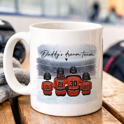 Daddy's Dream Team Hockey Family - Personalized Mug - Gift For Hockey Family