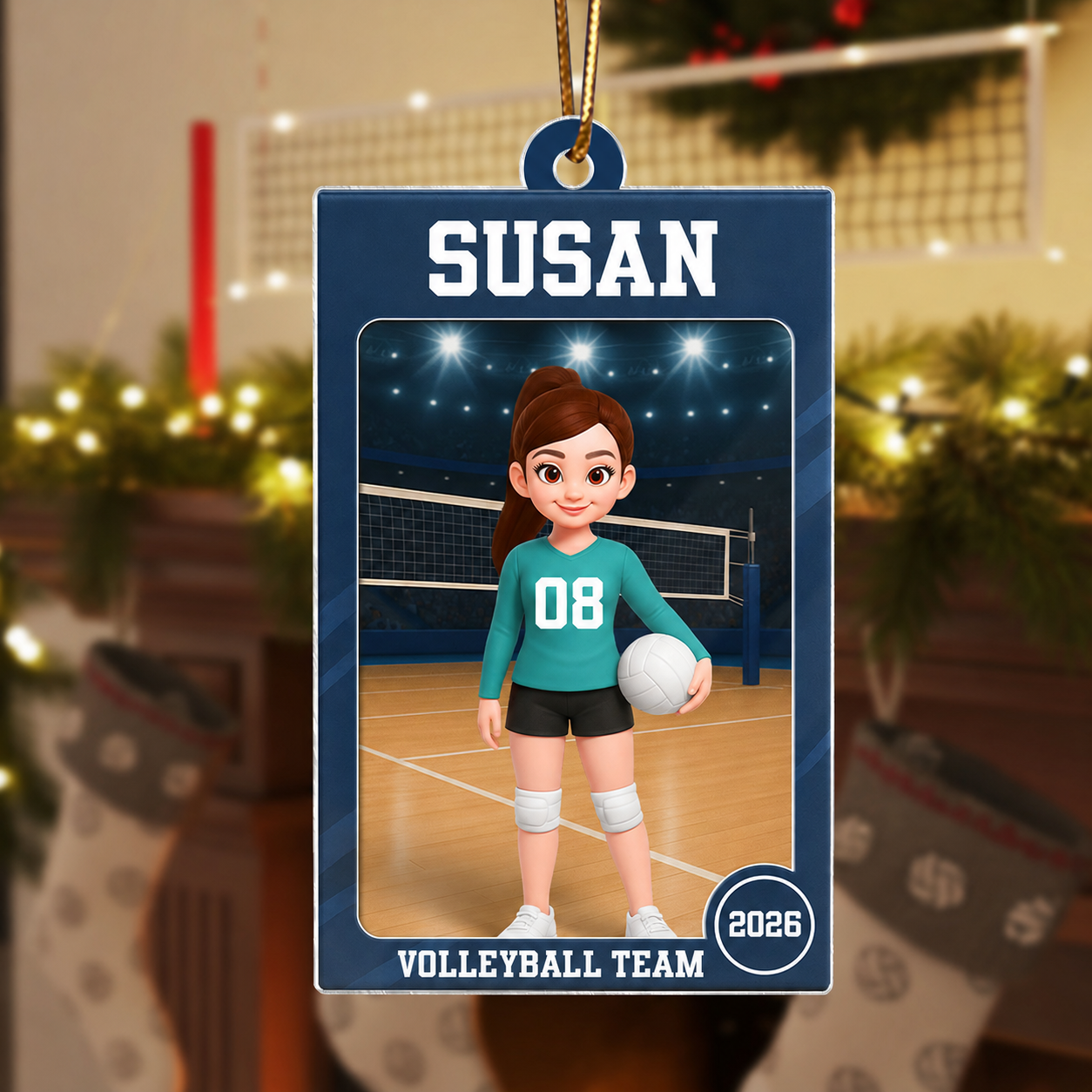 Volleyball Girl 3D Effect Action Figure - Personalized Acrylic Ornament - Christmas Gift For Daughter, Granddaughter