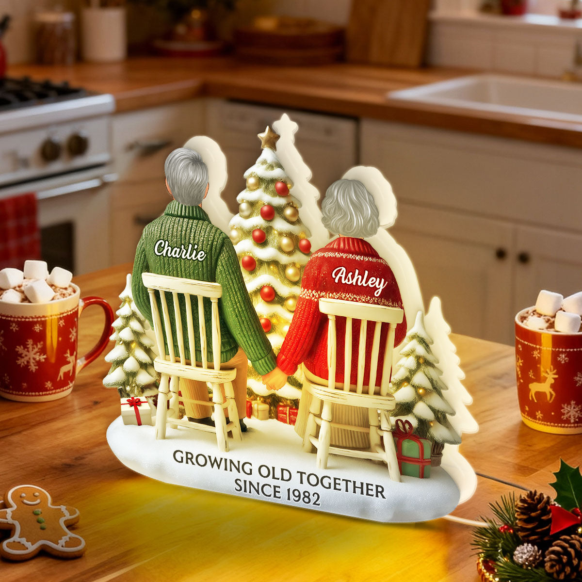 3D Effect Couple Growing Old Together - Personalized Light Box