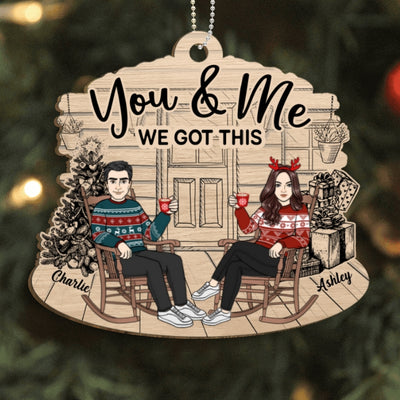 Couple Sitting We Got This Front Porch Personalized Wooden Ornament