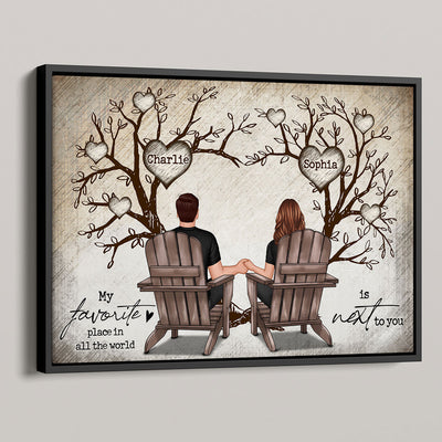 Couple Heart Tree Sitting Personalized Poster, Home Decoration, Anniversary Gift For Couple,  Gift For Him, For Her