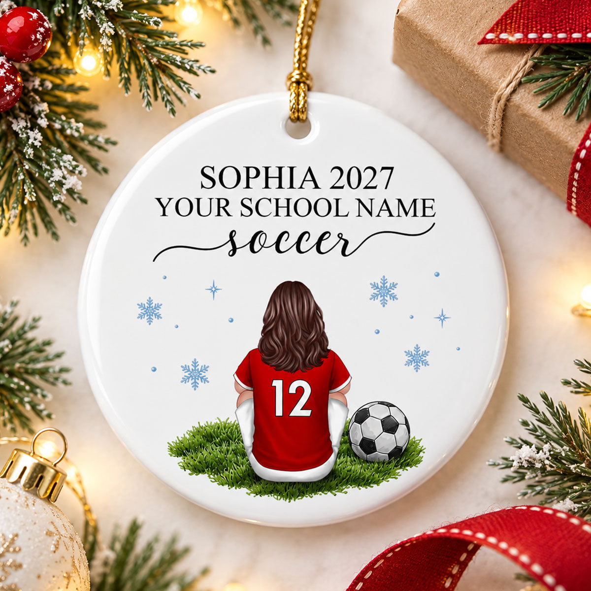 Soccer Senior - Personalized Ceramic Ornament - Senior Night Christmas Gift For Soccer Player, Soccer Team Gift