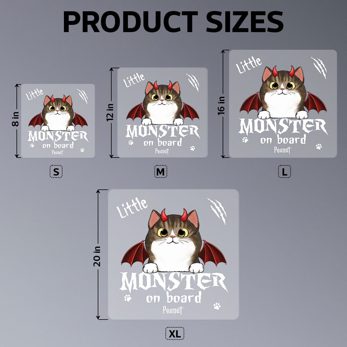 Little Monsters On Board Halloween Dogs Cats Personalized Decal, Halloween Decor