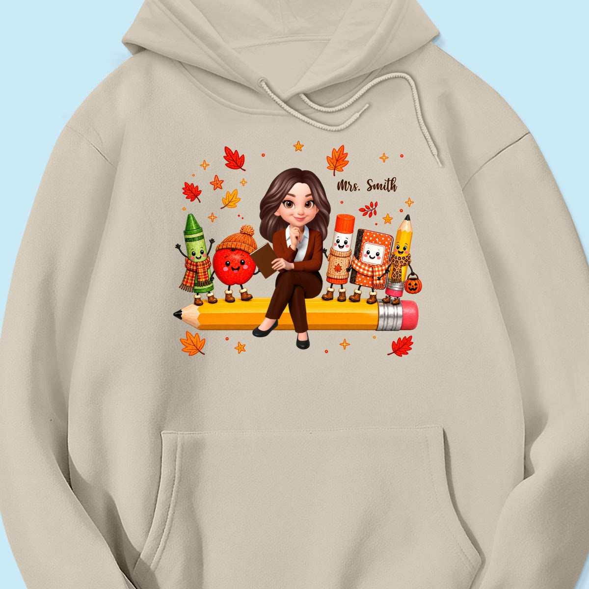 Cozy Warm Fall Vibe Teacher Life Happy School Supplies Friends - Personalized Shirt - Fall Gift For Teacher