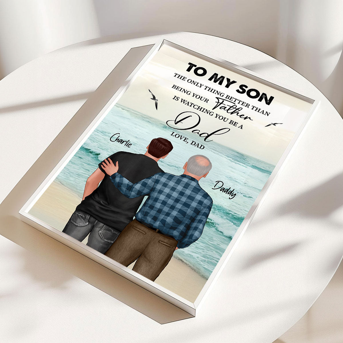 Beach Landscape To My Son From Dad Mom Personalized Poster, Father's Day gift