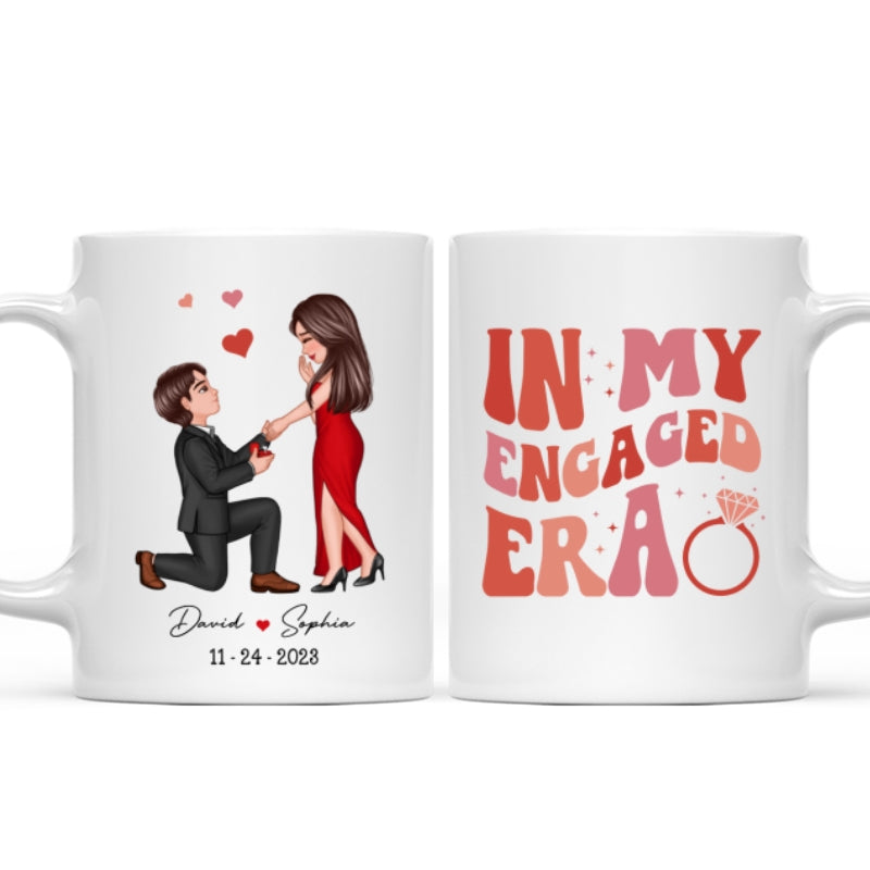 In My Engaged Era Couple Proposal Engagement Gift Future Bride Gift Ideas, Bridal Shower Gift for Her, Bride Mug Wedding Gift for Friend Newly Engaged Personalized Mug