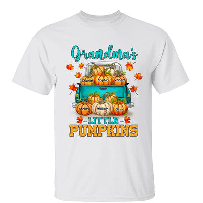 Fall Season Teal Pumpkin Truck Grandma Little Pumpkins Personalized Shirt