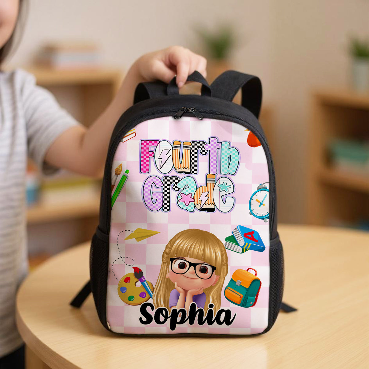 Preppy Back to School Personalized Backpack, Kid's Backpack for School