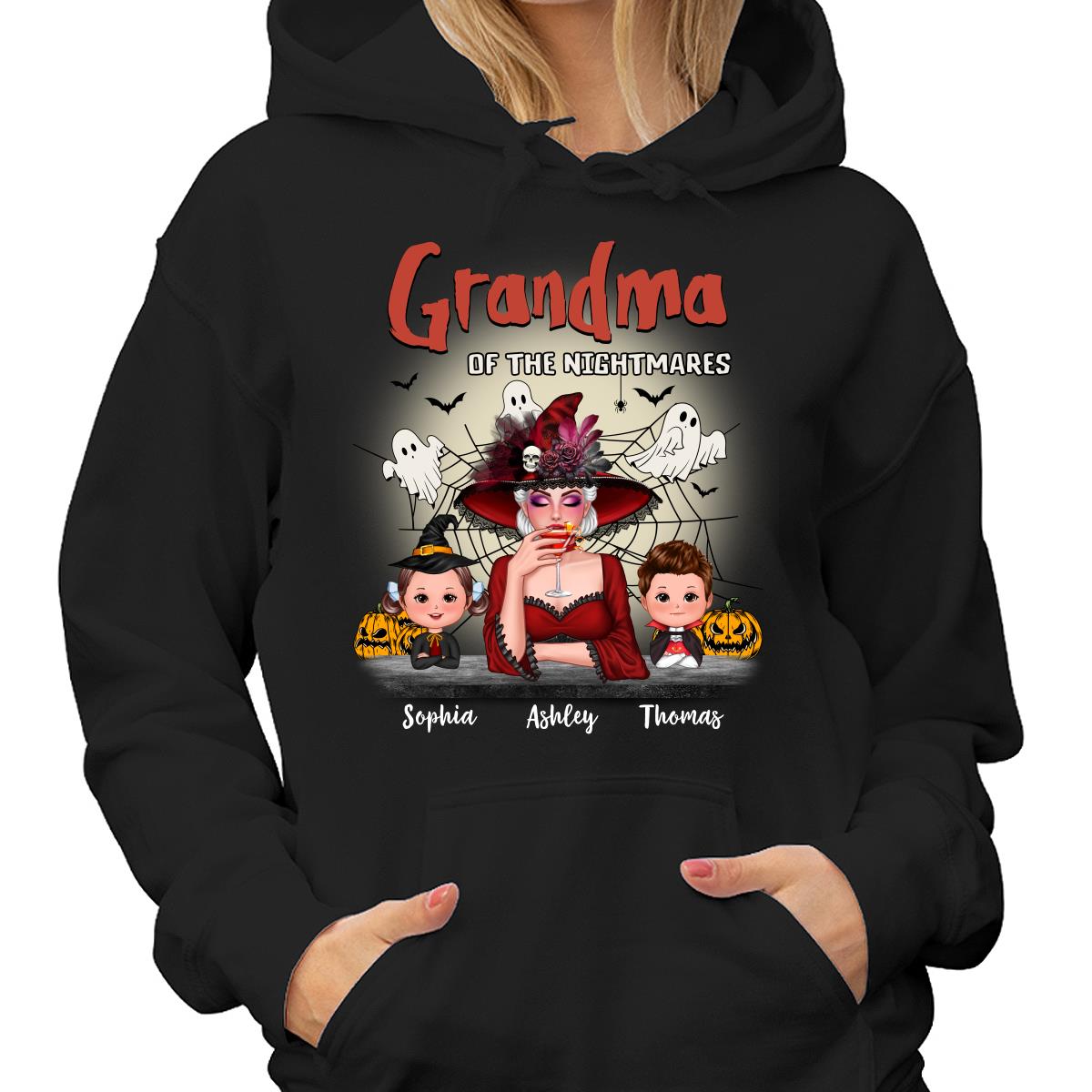 Grandma Mom Of Nightmare Woman And Kids Personalized Halloween Shirt