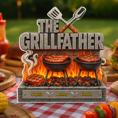 The Grillfather Personalized Custom Shaped Acrylic Block, Father's Day gift
