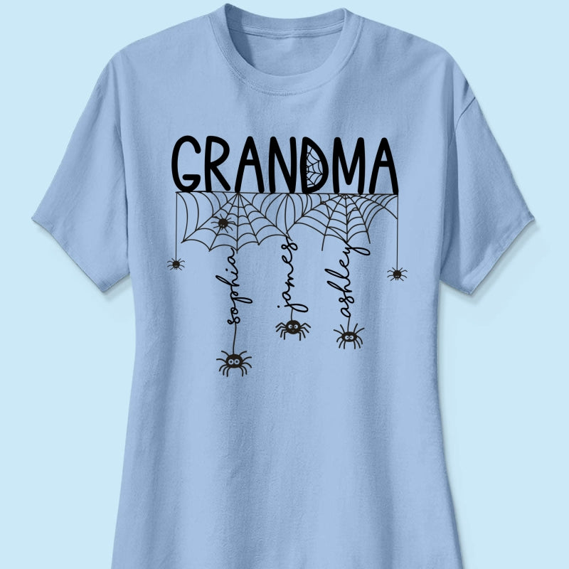 Halloween Grandma Mom Spooky Spiders - Personalized Shirt