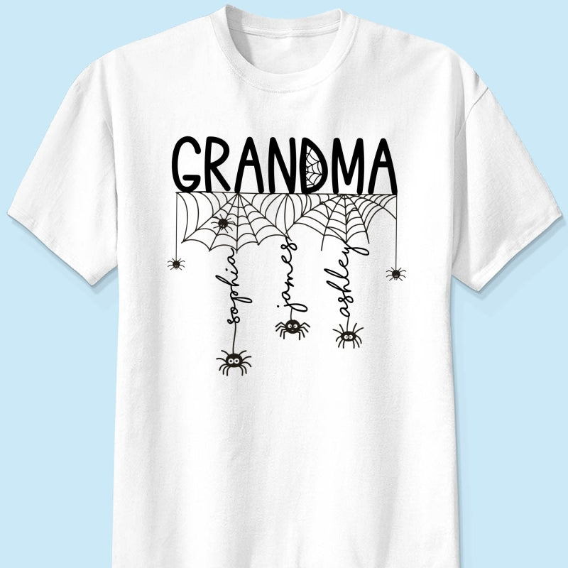 Halloween Grandma Mom Spooky Spiders - Personalized Shirt